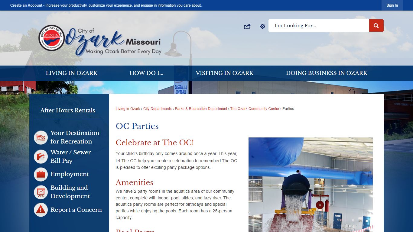 OC Parties | Ozark, MO - Official Website